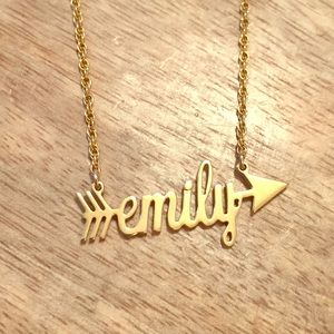 “Emily” Name Necklace 24k Gold Plated